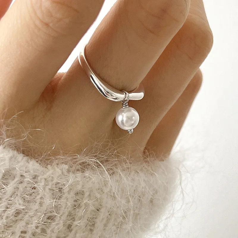Irregular Shell Overlapping 925 Sterling Silver Ring
