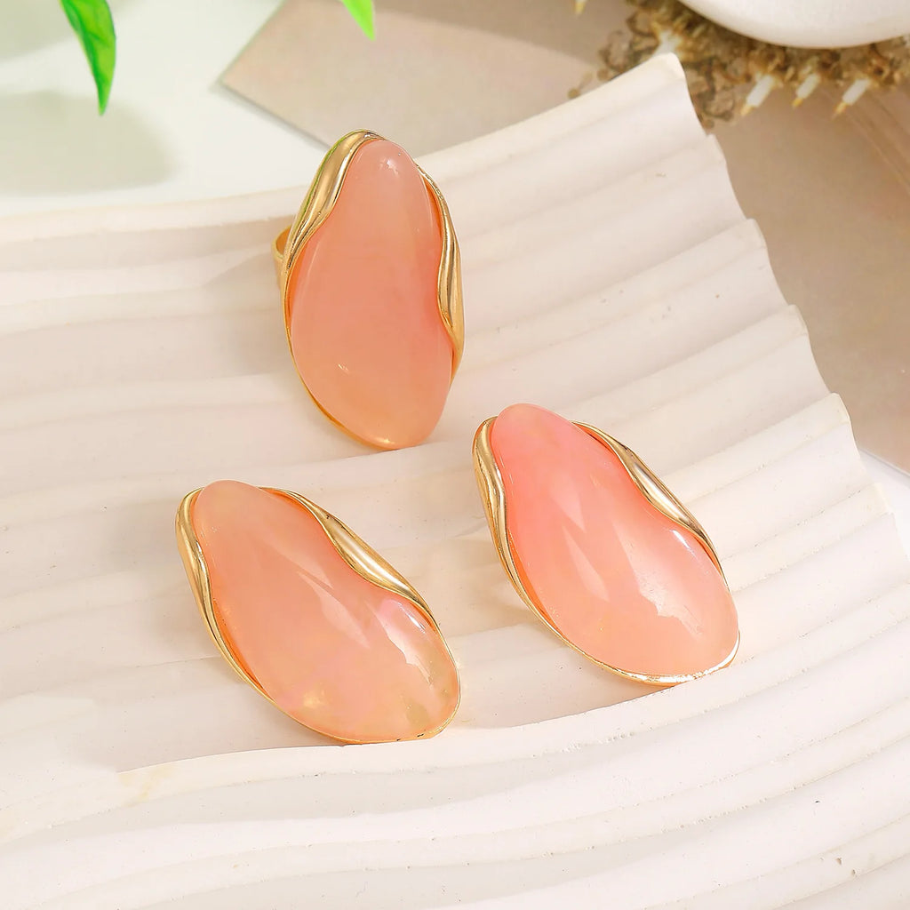 Translucent Amber Resin Chunky Teardrop Hoop Earrings