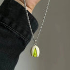 Sculpted Pistachio Nut Pendant Necklace