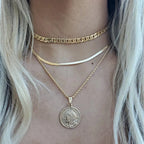 Vintage Geometric Crystal Multi-Tier Snake Chain Necklace