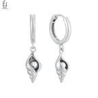 925 Silver Needle Pearl Huggie Hoop Earrings