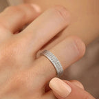 Sterling Silver AAAAA Micro Pave Eternity Band Ring