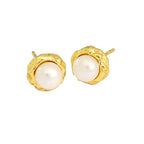 925 Silver Needle Pearl Huggie Hoop Earrings