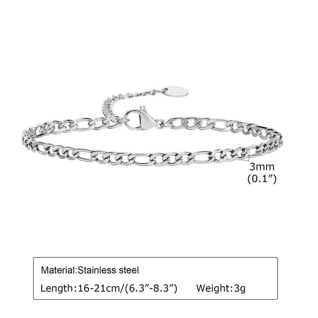 Nexus Stainless Steel Cuban and Rope Chain Bracelet Set