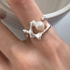 Irregular Shell Overlapping 925 Sterling Silver Ring