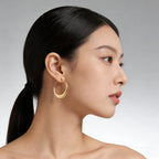 Concise Vintage Gold-Plated Hoop Earrings