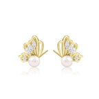 925 Silver Needle Pearl Huggie Hoop Earrings
