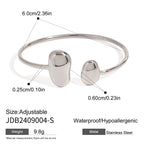 Astrid Oval Pearl and Open Heart Cuff Bangle