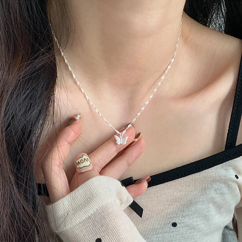 925 Sterling Silver Simple Pearl Pendant Necklace