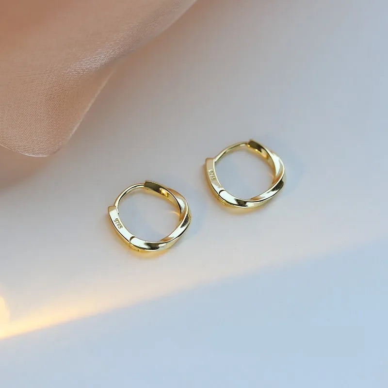 Geometric Gold-Tone U-Shape Hoop Earrings