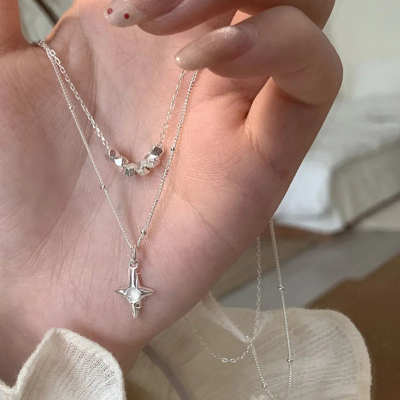 925 Sterling Silver Simple Pearl Pendant Necklace