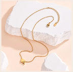 18K Gold Plated Petite Initial Heart Pendant Necklace
