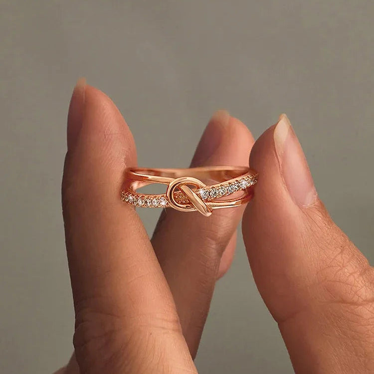 Chloe Gold-Plated Sterling Silver Double Knot Ring