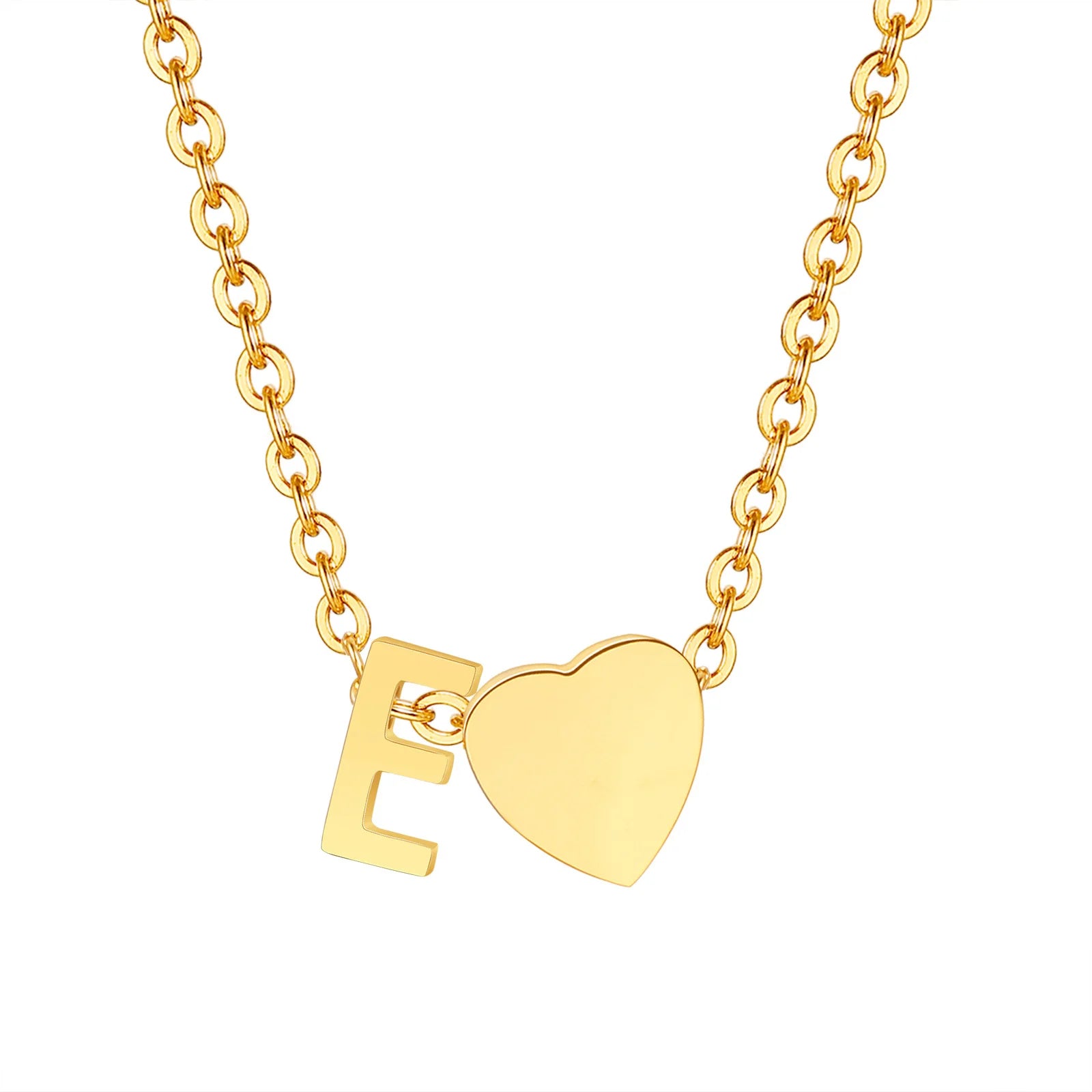 18K Gold Plated Petite Initial Heart Pendant Necklace