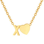18K Gold Plated Petite Initial Heart Pendant Necklace