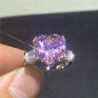 Heart Moissanite 925 Sterling Silver Ring