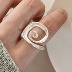 Irregular Shell Overlapping 925 Sterling Silver Ring