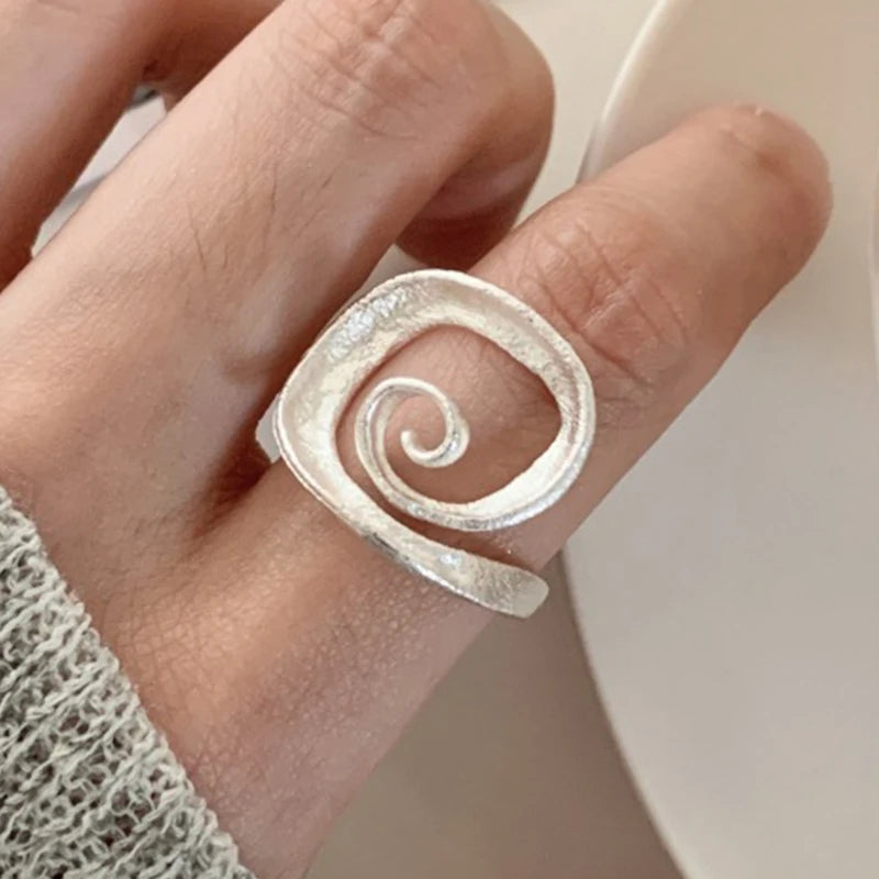 Irregular Shell Overlapping 925 Sterling Silver Ring