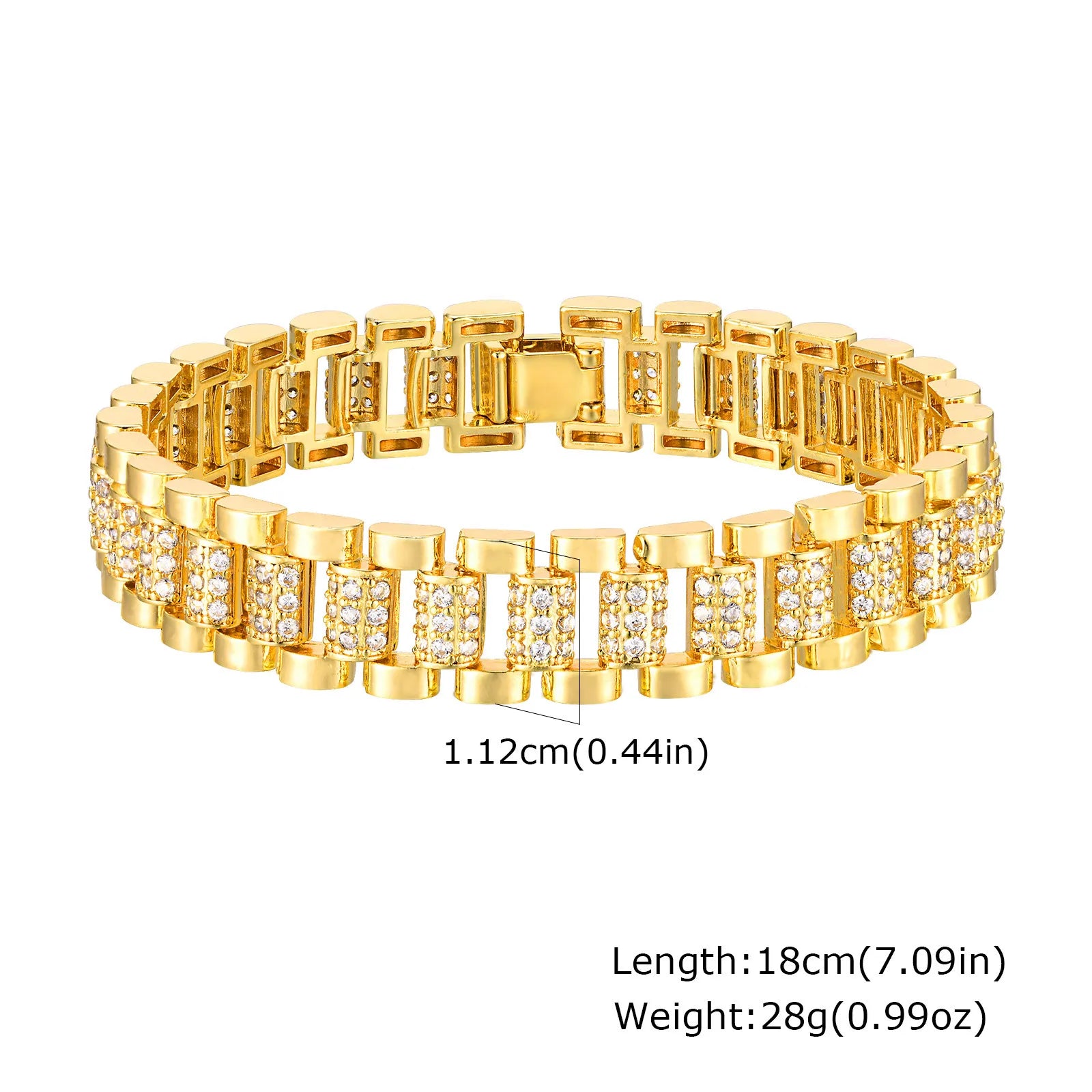 Dahlia 14K Gold Plated Paperclip & Watch Strap Bracelet