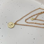 Three-Layer Coin Disc Bead Chain Necklace