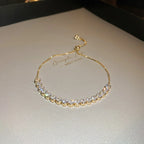 Soren Curved Wave Rhinestone Adjustable Bangle