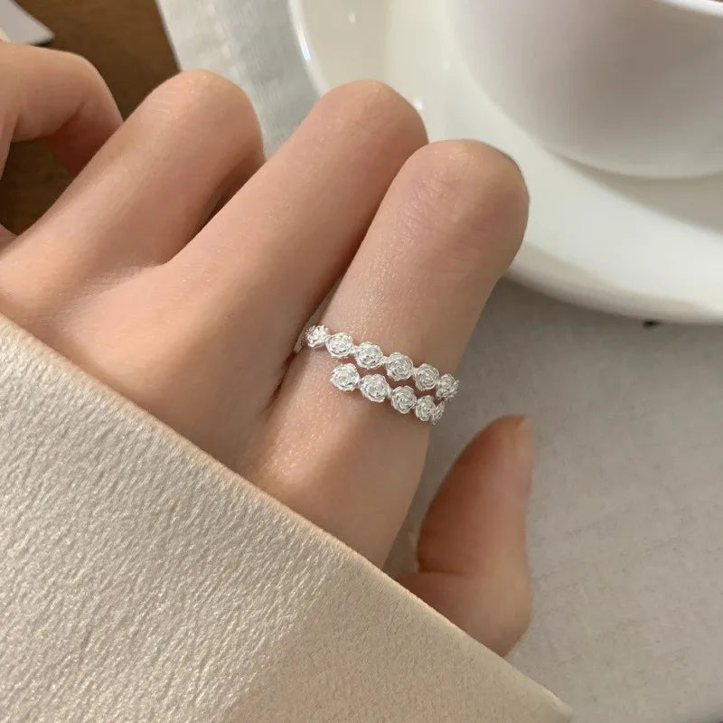Irregular Shell Overlapping 925 Sterling Silver Ring