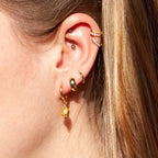 925 Silver Needle Pearl Huggie Hoop Earrings