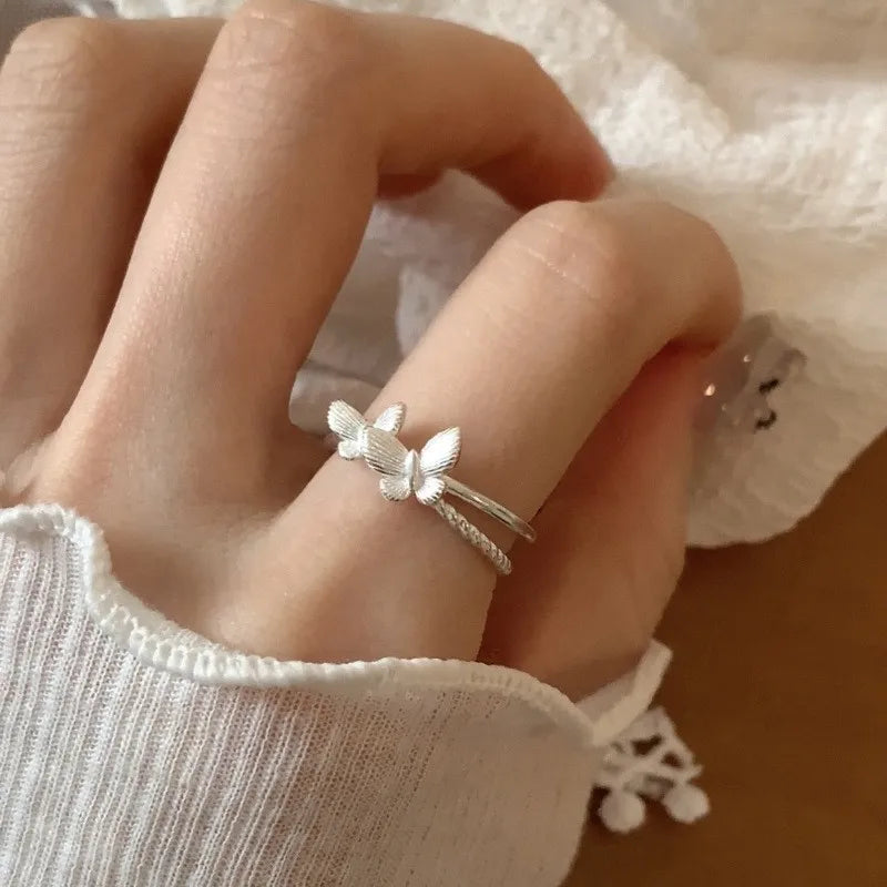 Irregular Shell Overlapping 925 Sterling Silver Ring