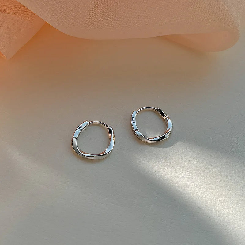 Geometric Gold-Tone U-Shape Hoop Earrings