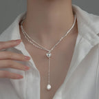 925 Sterling Silver Simple Pearl Pendant Necklace