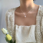 925 Sterling Silver Simple Pearl Pendant Necklace