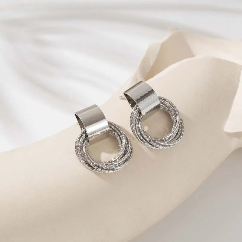 Geometric Gold-Tone U-Shape Hoop Earrings