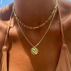 Vintage Geometric Crystal Multi-Tier Snake Chain Necklace