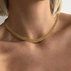 18K Gold Plated Chunky Mesh Choker Necklace