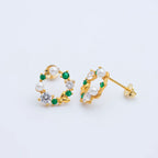 925 Silver Needle Pearl Huggie Hoop Earrings