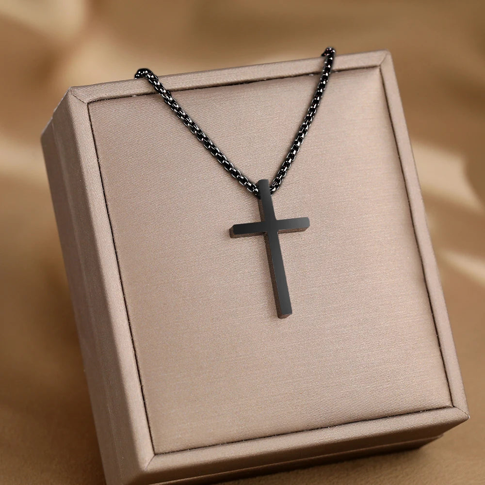 Stainless Steel Y2K Grunge Cross Pendant Necklace