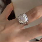 Irregular Shell Overlapping 925 Sterling Silver Ring