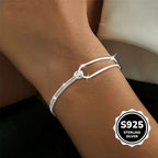Chloe Minimalist Silver Wavy Chain Bracelet Set