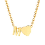 18K Gold Plated Petite Initial Heart Pendant Necklace