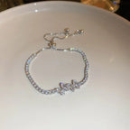 Soren Curved Wave Rhinestone Adjustable Bangle