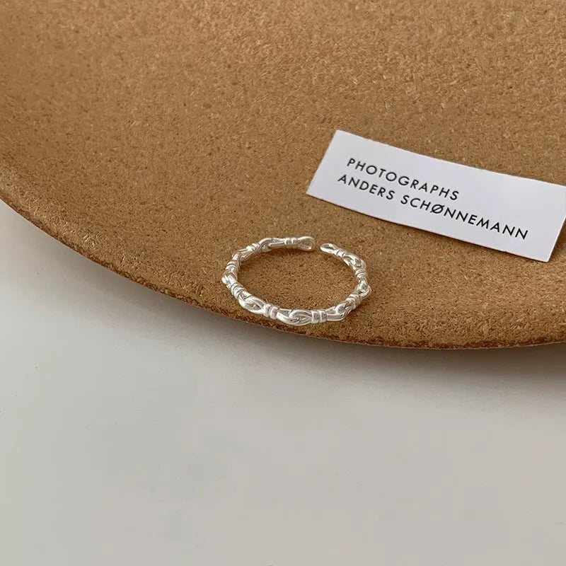 Irregular Shell Overlapping 925 Sterling Silver Ring