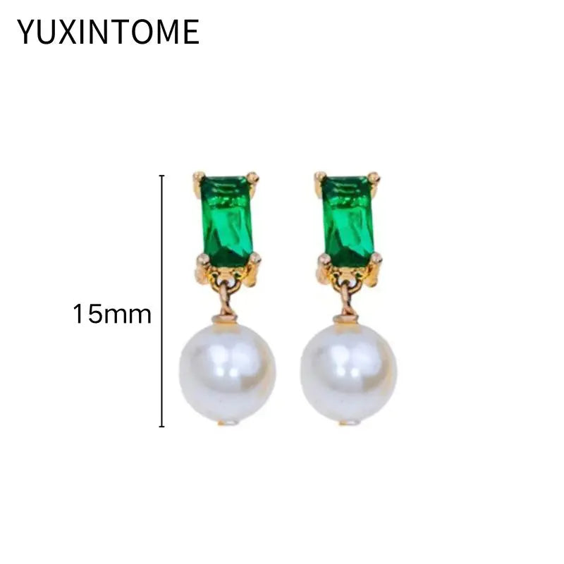 925 Silver Needle Pearl Huggie Hoop Earrings