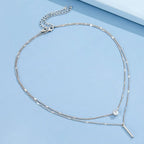 Radiant Zircon Multi-Layered Choker Pendant Necklace