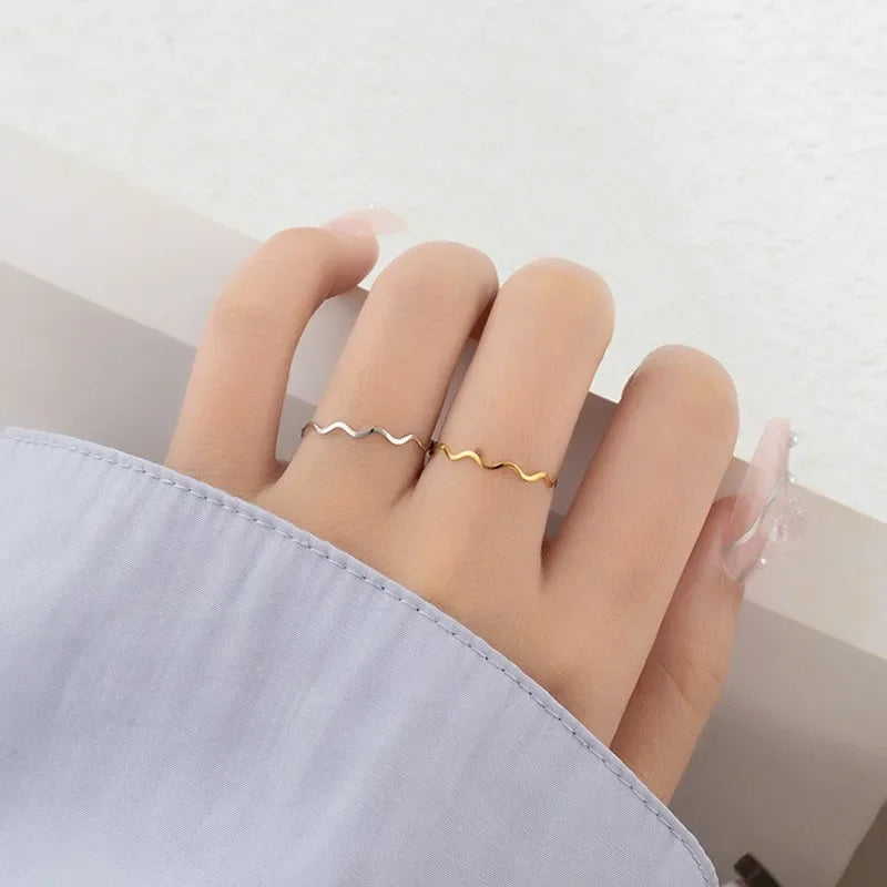 Wave 1mm Stainless Steel Stacking Ring