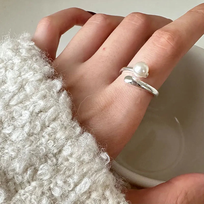 Irregular Shell Overlapping 925 Sterling Silver Ring