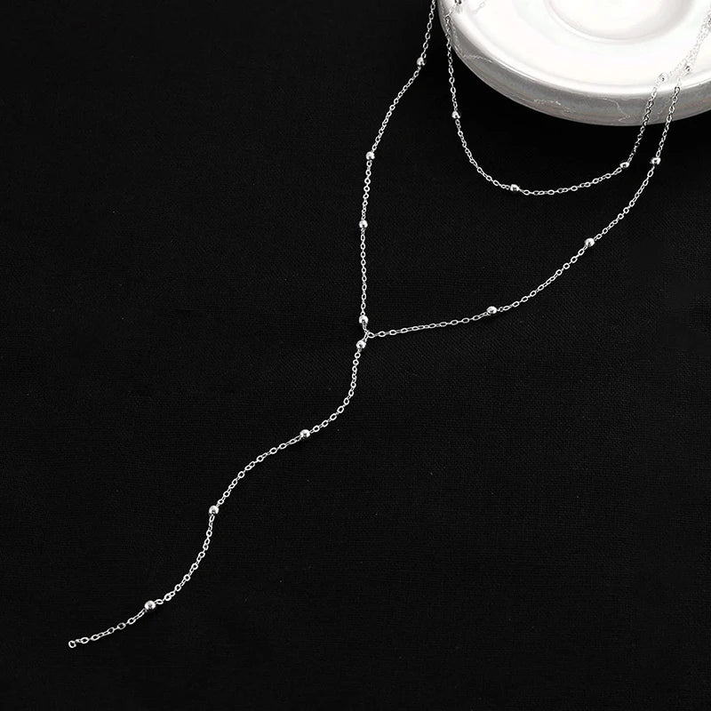 14K Gold Plated Stainless Steel Y-Shaped CZ Necklace