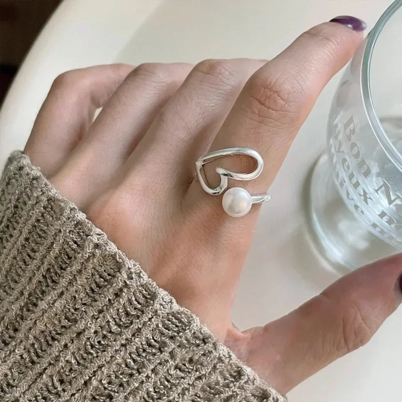 Irregular Shell Overlapping 925 Sterling Silver Ring