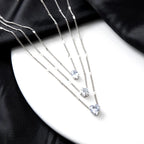 Radiant Zircon Multi-Layered Choker Pendant Necklace