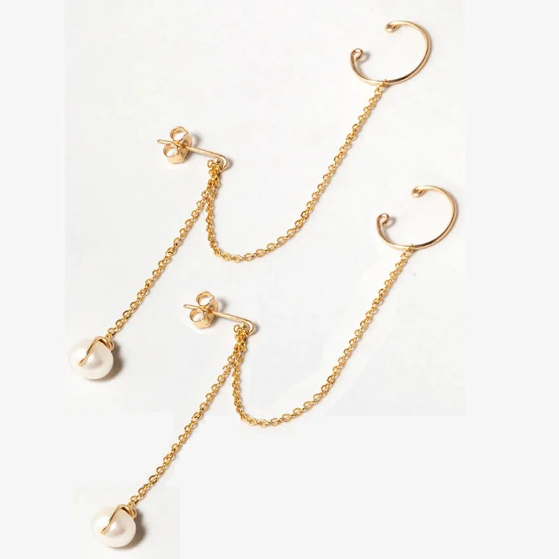 Handcrafted 14K Gold Filled Pearl Non-Pierced Ear Cuff