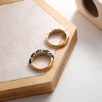 Twisted Wire Drip Enamel Gold Stainless Steel Ring